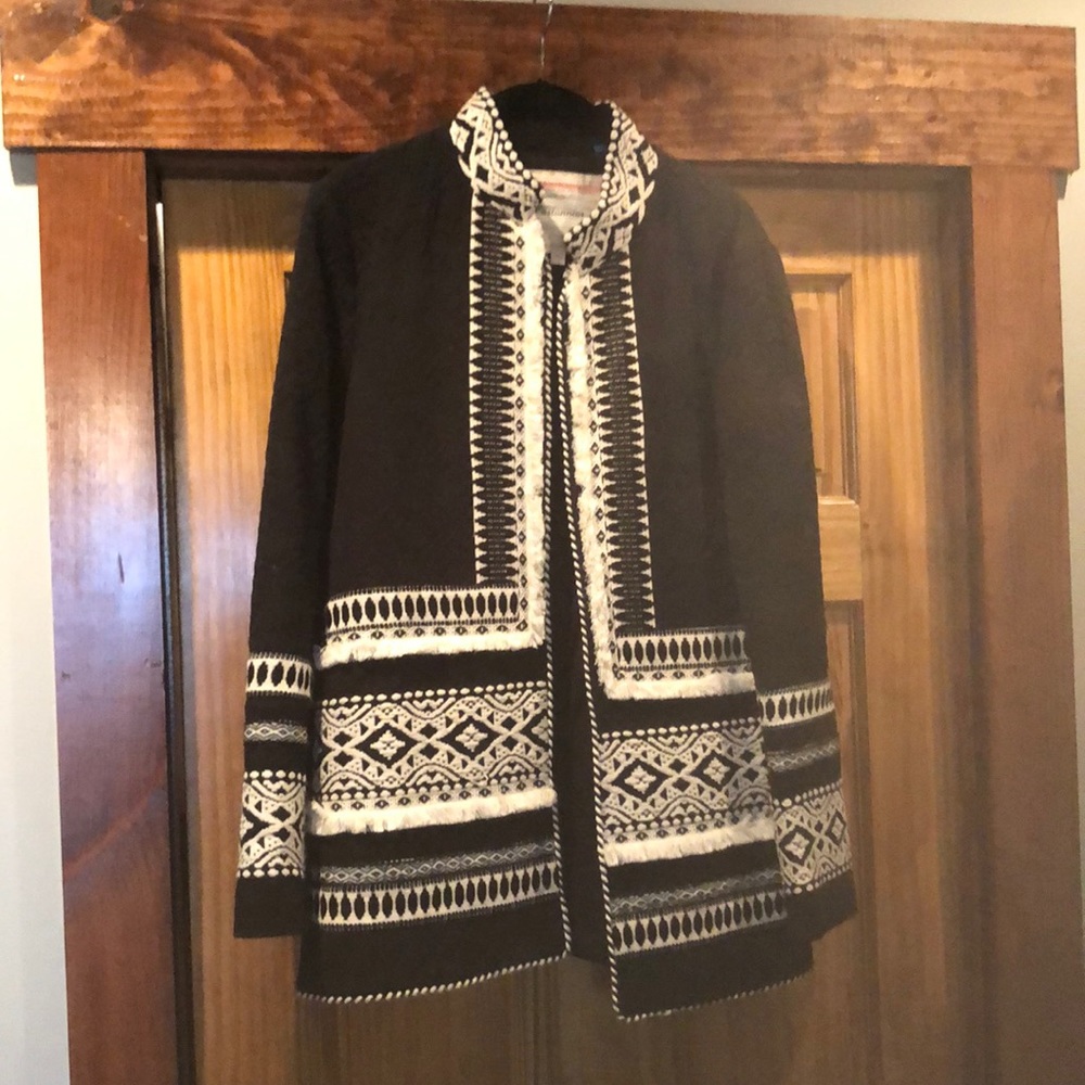 Anthropologie Cartonnier black embellished jacket. Medium